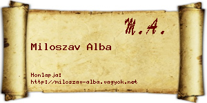 Miloszav Alba névjegykártya